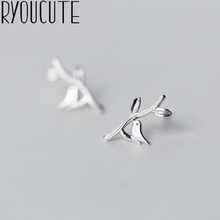 RYOUCUTE 100% Real Silver Color  Jewelry New Bird Leaf Earrings for Women Bijoux Statement Earring Brincos Pendientes 2024 - buy cheap