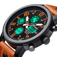 Mens Watches Top Brand Luxury Chronograph Digital Men Watch Leather Led Waterproof Sport Watch Men Male Clock Man Wristwatch 2024 - buy cheap
