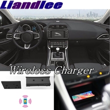 Liandlee celular sem fio com descanso de braço para carro, compartimento de armazenamento rápido qi para jaguar xe x760 2015 ~ 2019 2024 - compre barato