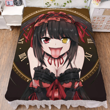 Japanese Anime Date A Live Nightmare Tokisaki Kurumi Anime Bed sheet Throw Blanket Bedding Coverlet Flat Bedsheet Cosplay Gifts 2024 - buy cheap