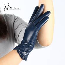 Autumn Gloves Women's Genuine Leather Gloves Fashion Black Sheepskin Touch Screen Gloves Warm Winter Mittens Free Shipping 2024 - buy cheap