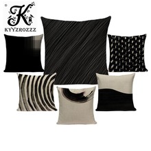 Linen Cushion Cover Abstract Black Line Dots Geometric Spiral Wave Sky Car Sofa Home Decor Pillow Cover Throw Pillow Pillowcase 2024 - buy cheap