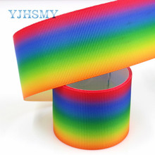 YJHSMY G-18613-461 ,38 mm 10 yards Colorful Ribbons Thermal transfer Printed grosgrain Wedding Accessories DIY handwork material 2024 - buy cheap