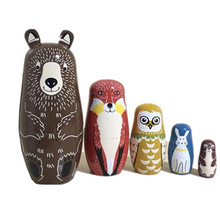 Muñecas rusas Matryoshka, muñecos de anidación de tilo hechos a mano, juguetes de decoración para el hogar, 5 uds. 2024 - compra barato
