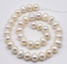 Joyería de perlas AA de 11-12MM, Color blanco, perlas naturales de agua dulce sueltas, cuentas de perlas anilladas, envío gratis 2024 - compra barato