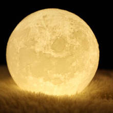 3D светодиодный Лунная ночь лунный свет Красочные настольная лампа градиент украшения 2024 - купить недорого