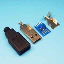 10 компл./лот 4 в 1 «сделай сам» USB 3,0 штекер типа А/штекер с пластиковой крышкой Тип пайки 2024 - купить недорого