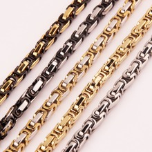 Four Color Choose!Fashion Jewelry 316L Stainless Steel Handmade Byzantine Box Chain Necklaces For Men Women,High Quality 2024 - buy cheap