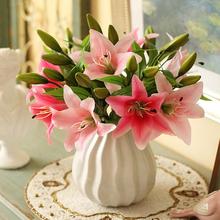 Silk Flower Artificial Imitation Lily Lilies Buds Bouquet 5 Heads Home Wedding Party Floral DIY Decoration Crafts 2024 - buy cheap
