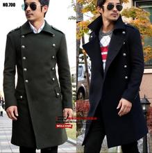 Retro army green casual woolen coat men trench coats overcoat mens cashmere coat casaco masculino inverno erkek england autumn 2024 - buy cheap