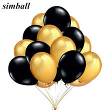 10PCS 12Inch 2.8g Gold Black Balloons Latex Inflatable Helium Ballon Air Balls Wedding Decoration Happy Birthday Party Balloon 2024 - buy cheap