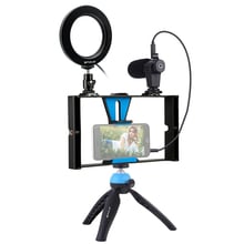 Anillo de luz LED con trípode para fotografía, accesorio fotográfico con soporte para teléfono móvil, micrófono, para transmisión en vivo, maquillaje, Vlogging y vídeo 2024 - compra barato