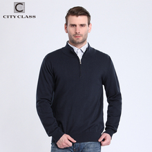 CITY CLASS Spring Autumn Men Sweaters Solid Pull Homme Pullovers Cotton Knitted Sports Zipper Casual Turtleneck Clothing 3574 2024 - buy cheap