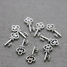 10PCS Hot Key Pendant button Hardware Fittings for Accessory Alloy Hardware DIY Girl Jewelry Making Silver-plate Findings 9*20mm 2024 - buy cheap