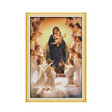 Madonna e criança 11ct 14ct kit de ponto cruz artesanal jesus cristo cristianismo religião decoração pinturas bordadas 2024 - compre barato