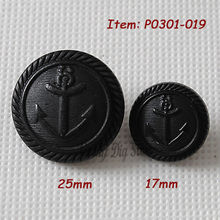 Mixed 25mm & 17mm black British anchor buttons overcoat windbreaker fashion buttons clothing accessories wholesale 2024 - buy cheap