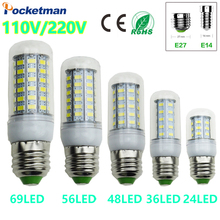 E27 E14 LED Corn Light lamp AC 220 V SMD 5730 Led corn bulb lighting projector lamp 69/48/36/24Led E27 Led Bulbs 2024 - buy cheap