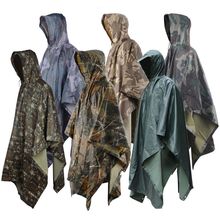 Rain Poncho Waterproof Camouflage Rain Coat Outdoor Camo Sun Shelter Ground Sheet Tarp For Hammock Camping Tent Awning Canopy 2024 - buy cheap