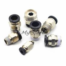 Blcak High quality PC 6mm - M5" 1/8" 1/4" 3/8'' 1/2" Thread Male Straight Pneumatic Tube Push In Quick Connect Fittings Pipe 2024 - buy cheap