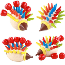 Wooden Montessori DIY Magnetic Colorful Hedgehog Knocked Toys Building Children Early Childhood Education Fun Puzzle Games 2024 - buy cheap