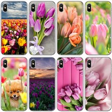 Tulips flower Spring field Red pink yellow purple Soft Silicone Phone Case For iPhone 6 7 8 plus 5 5S 5C SE X XS XR XS Max 2024 - compre barato