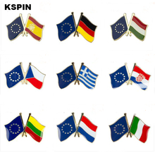 Crachás decorativos de bandeira da amizade europeia para conjunto de botões decorativos de broche de mochilas 2024 - compre barato