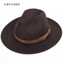Chapéu feminino de lã para outono e inverno, chapéu casual vintage para mulheres, jazz, tamanho grande 2024 - compre barato