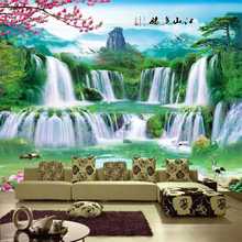 beibehang Custom wallpaper 3D stereo photo murals flowing water fortune 3D landscape living room TV backdrop wall paper 3d mural 2024 - buy cheap