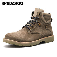 Winter Combat Retro Fashion Korean Autumn Suede Booties Lace Up Army Work British Style Shoes Men Boots With Fur Safety Military 2024 - buy cheap