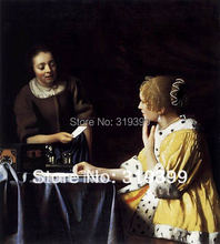 Oil Painting Reproduction,Mistress and Maid,Vermeer's reproduction. handmade oil painting, Free Shipping ,100% handmade, 2024 - buy cheap