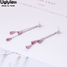 Uglyless 100% Real 925 Sterling Silver Summer Fashion Sexy Tassel Earrings for Women Colorful Pagoda HOT Earrings Long Brincos 2024 - buy cheap