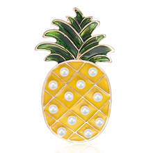 Flashbuy Enamel Pineapple Pearl Brooch For Women Jewelry Brooches Alloy Clothes Brooches pin Fashion Jewelry Accessories 2024 - buy cheap