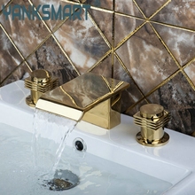 Смеситель для ванной комнаты K1Z, смеситель для раковины для душа с золотым водопадом 2024 - купить недорого
