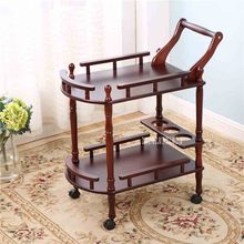 New Hotel Trolley Solid Wood Coffee Tables Multipurpose Shelf Display Rack Household Double-layer Movable Tea Tables Dining Car 2024 - buy cheap