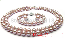 Collar de perlas de agua dulce para mujer, set de joyería de 18 "AAA redondas y negras, brazaletes de 8", 4 colores a elegir 2024 - compra barato