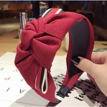 Side Bow Knotted Headbands for Women Hair Accessories Face Wash Striped Bow Hairband Adults Wide Bow Head Band Women Headwear 2024 - buy cheap