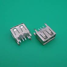 50pcs A Type Flat Angle (180 Degree) Female USB PCB Connector Socket, USB Jack Plug 2024 - buy cheap