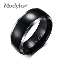 Мужские титановые кольца Modyle, черные обручальные кольца, ювелирные изделия, ширина 8 мм, полированное кольцо, Бесплатная доставка 2024 - купить недорого