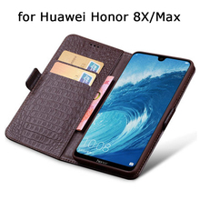 Wallet Case for Huawei Honor 8X Business Flip Phone Cases for Huawei Honor 8X Max Genuine Leather Fundas Skin Card Slot Magnetic 2024 - buy cheap
