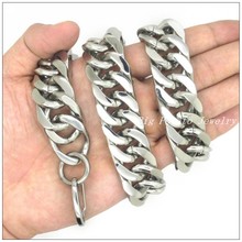8-40" 21mm Heavy Cool 316L Stainless Steel Silver Color Curb Cuban Link Chain Men's Boy's Necklace Top Quality 2024 - buy cheap