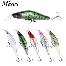 Mises 9.5cm 13g cinco cores longo tiro mergulho biônico minnow isca naufrágio artificial isca dura pesca isca wobbler 2024 - compre barato