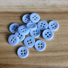 SHINE 100PCs Resin Sewing Buttons Scrapbooking Round Light Blue Four Holes 11.5mm Costura Botones decorate bottoni botoes 2024 - buy cheap