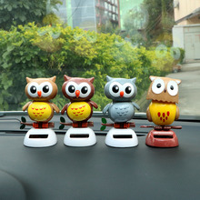 Car Ornament Swing Doll Car Styling Dancing Shaking Head Dashboard Decoration Gift Solar Powered Cute Owl Birds Auto Accessories 2024 - buy cheap