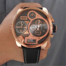 Brand OULM 9316B Japan Movt Big Face Watches Men Triple Time Rose Gold Luxury Analog Digital Casual Watch Relogio Male Original 2024 - buy cheap
