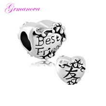 Free shipping Shape Friend Zinc Alloy Lucky European Big Hole Charm Beads Amulet Fit Pandora Bracelet Women's DIY Jewelry 2024 - buy cheap