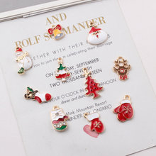 10pcs/lot Christmas Santa Claus Enamel Charm Alloy Pendant fit necklaces bracelet DIY Fashion Jewelry Accessories 2024 - buy cheap