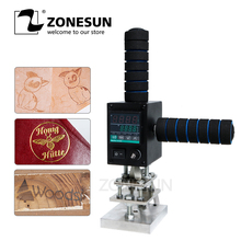 ZONESUN LOGO Marking Machine Pressure Mark Trademark Stamping Small Wood Leather Plastics Lint Cartons Tires Bronzing Machine 2024 - buy cheap