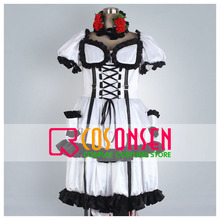 COSPLAYONSEN The Melancholy of Haruhi Suzumiya Haruhi Suzumiya Cosplay Costume White Black Dress Custom Made 2024 - buy cheap