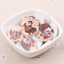 Mix Wooden Christmas Series Pattern Round Scrapbooking Button Handmade Accessory Sewing Home Decoration DIY 25mm 20pcs 2024 - buy cheap