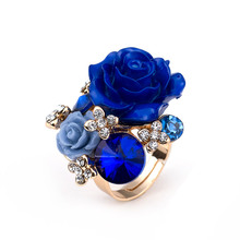 Женское кольцо с большим цветком розы, регулируемое золотистое ювелирное изделие для свадебной вечеринки, ювелирное изделие для мужчин, Новое поступление 2024 - купить недорого